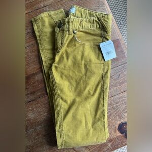 Free People Mustard Yellow Curry Corduroy Skinny Jeans 26